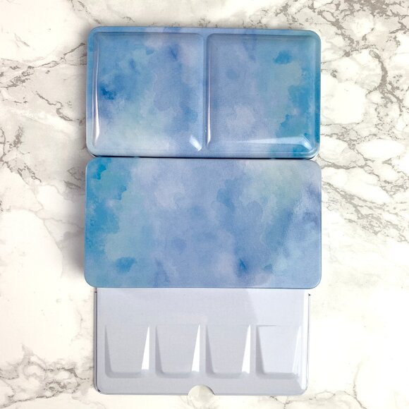 Watercolor Pattern FLAT BOTTOM Watercolor Pans Tin - Picture 4 of 4